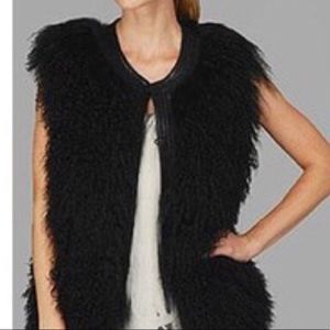 Fur and leather vest